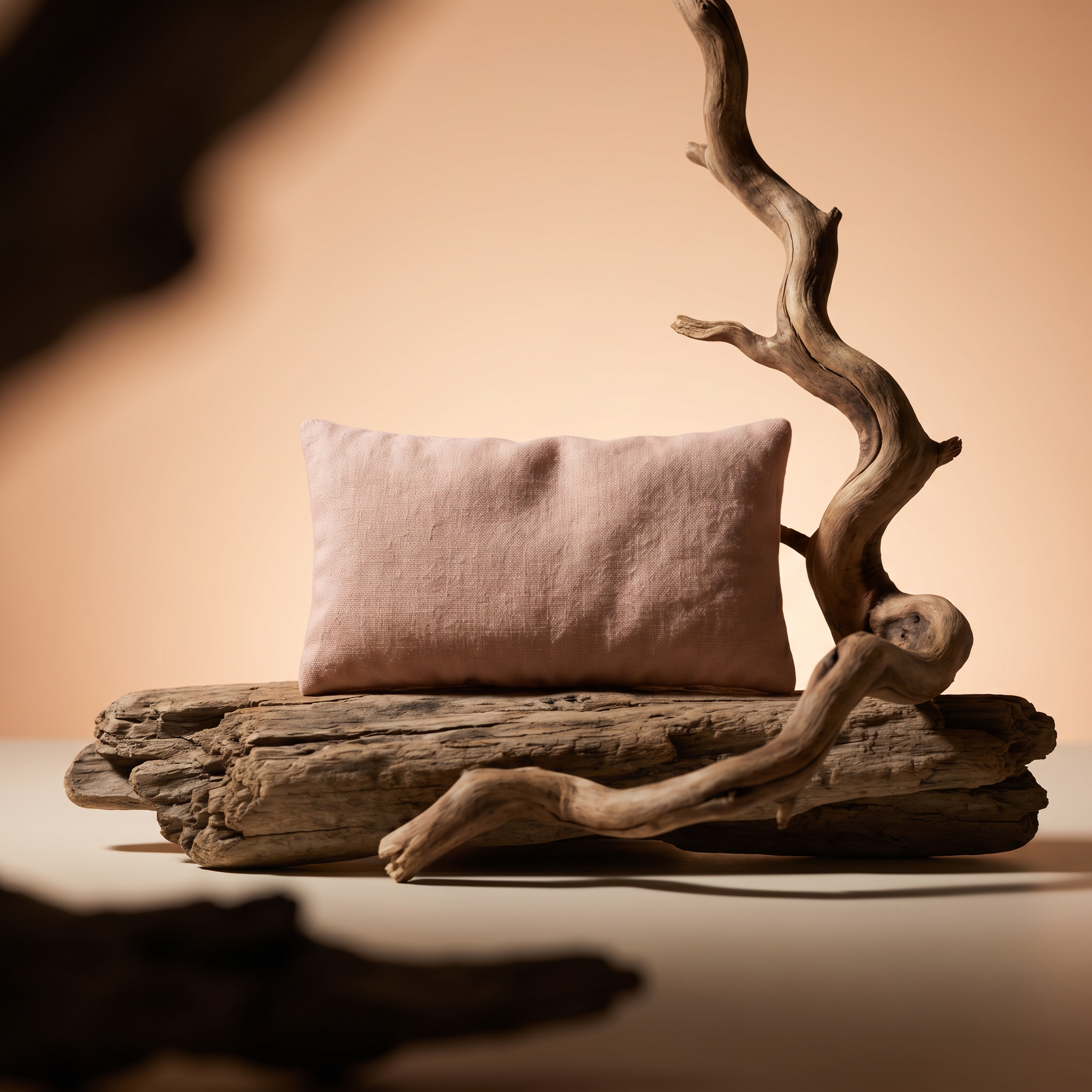 Soft Close Augenkissen Leinen mit Tonperlen für Meditation