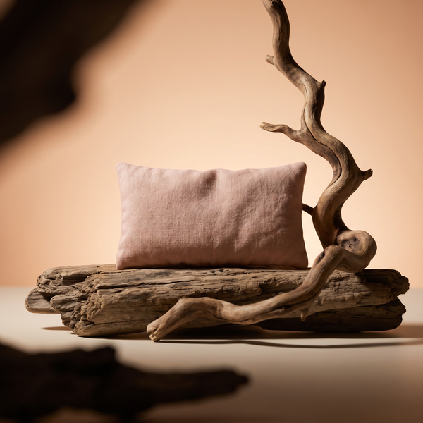 Soft Close Augenkissen Leinen mit Tonperlen für Meditation