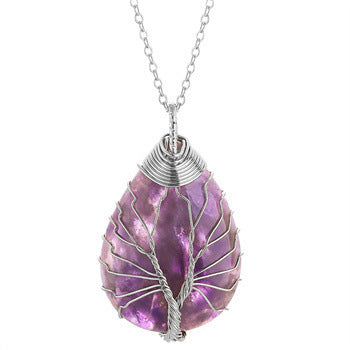 Soul Drop Kristall-Halskette Lebensbaum Naturschmuck Unikat